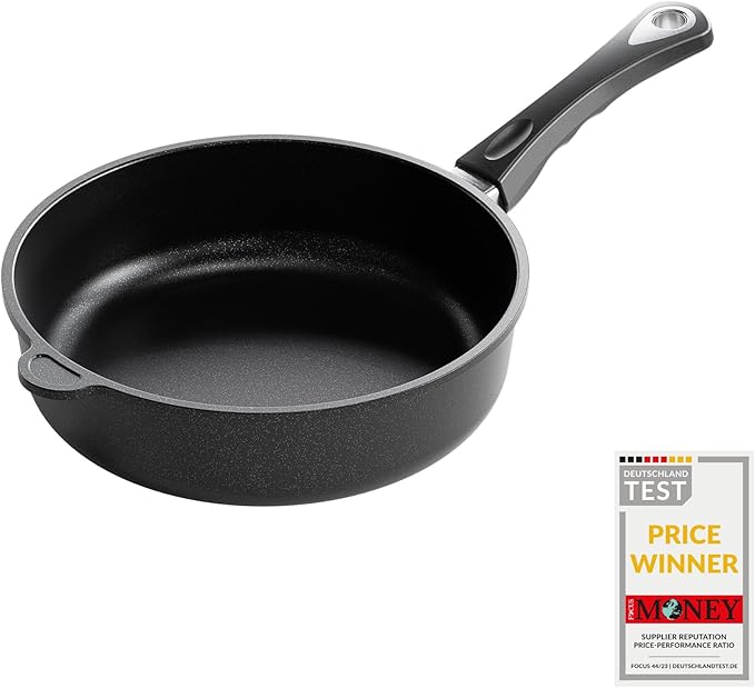 AMT Gastroguss The World쨈S [...] Casserole Frying pan Non-Induction, Diameter 26 cm, Height 7 cm, cast Aluminium (Aluminium), Lotan짰 Non-Stick Coating for Fat-Free-Frying, AMZN-726-US
