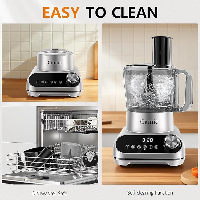Camic Blender & Food Processor Combo (Silver-Upgraded Version)