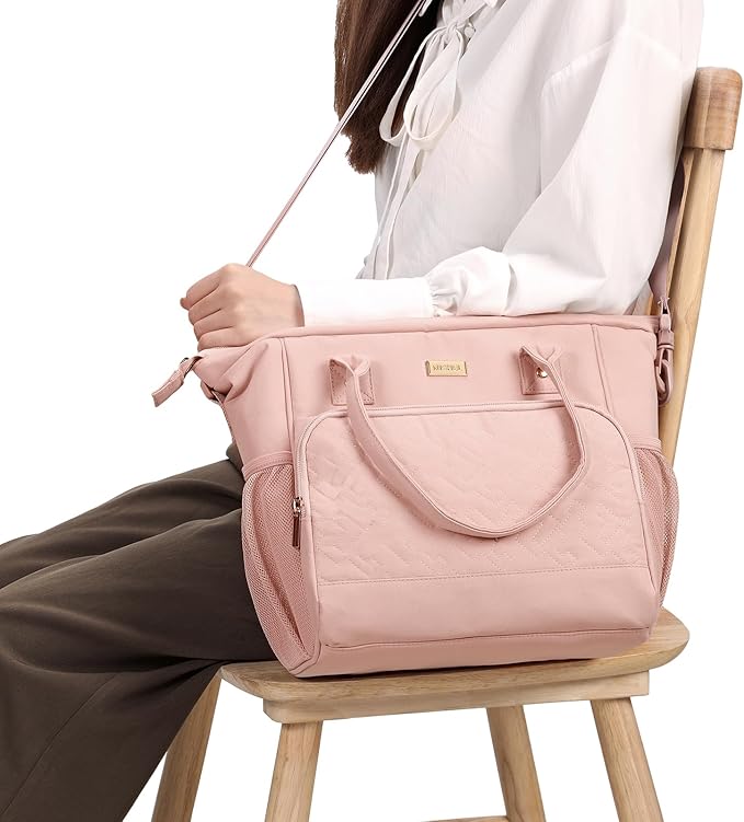 NISHEL Lunch Box for Women with Adjustable Shoulder Strap, Portable & Reusable Cooler Bag, Lunch Leak-proof Insulated Thermal Compartment, for Office Work Picnic Travel Gym, Pink