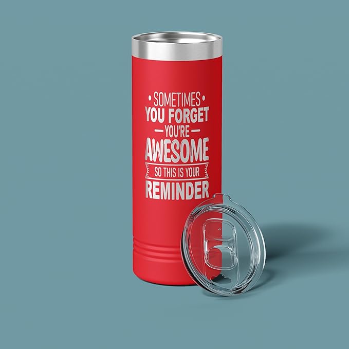 Spotted Dog Company Inspirational Tumbler, Inspirational Gifts for Men Dad Father Wife Sister Women, Birthday For Him Her, You?셱e Awesome Tumbler, Teacher Coworker Gifts 22oz Red