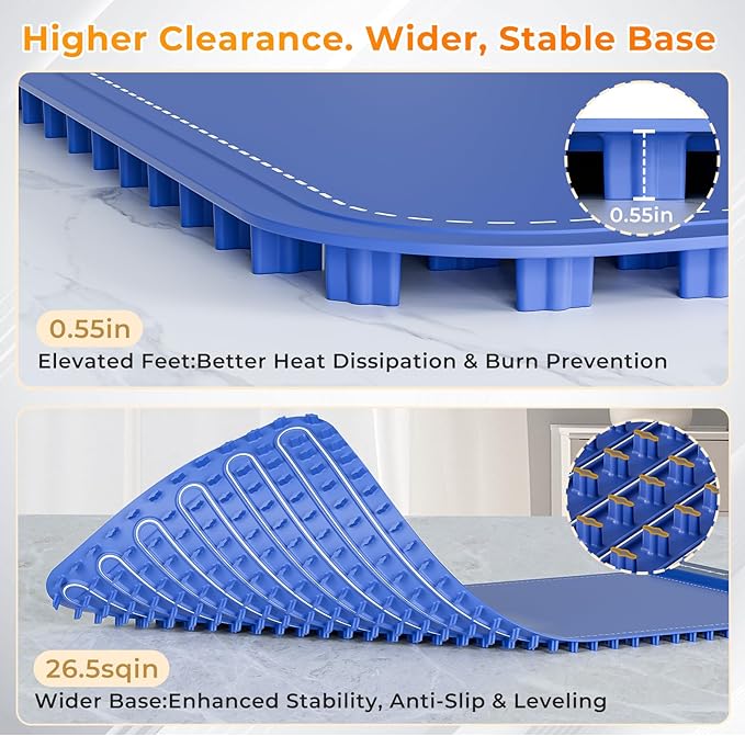 Warming Mat for Food Extra Large 32"x15", Electric Silicone Food Warmer Trays for Chafing Dishes & Buffet,Portable Countertop Food Warmers for Parties, 7-Level Temp 8-Hour Timer竊?Blue