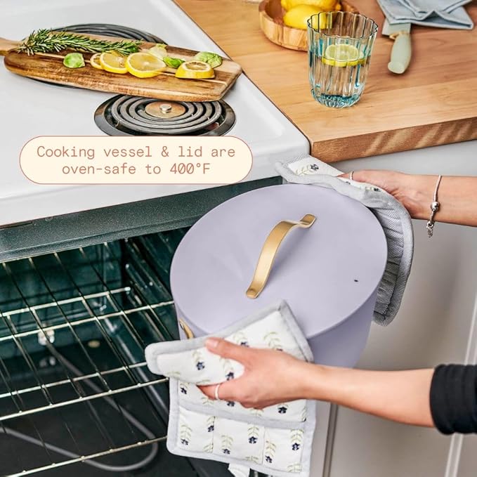 Beautiful 10-in-1 6-Qt Programmable Multi-Cooker with Oven-Safe Pot & 7 Presets ??Slow Cook, Rice, Steam, Saut챕 (lavander)