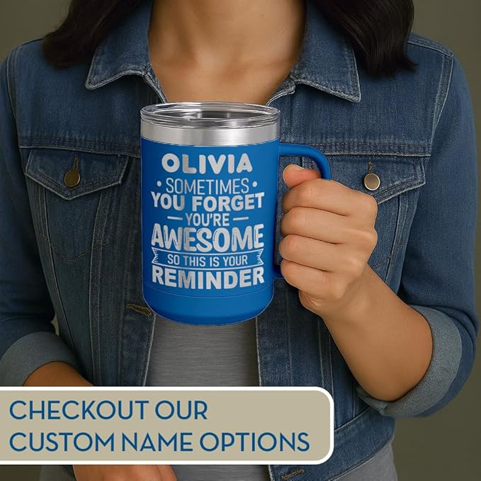 Spotted Dog Company Inspirational Travel Coffee Mug, Inspirational Gifts for Men Dad Father Wife Sister Women, Birthday For Him Her, You?셱e Awesome Tumbler, Teacher Coworker Gifts 15oz Royal Blue
