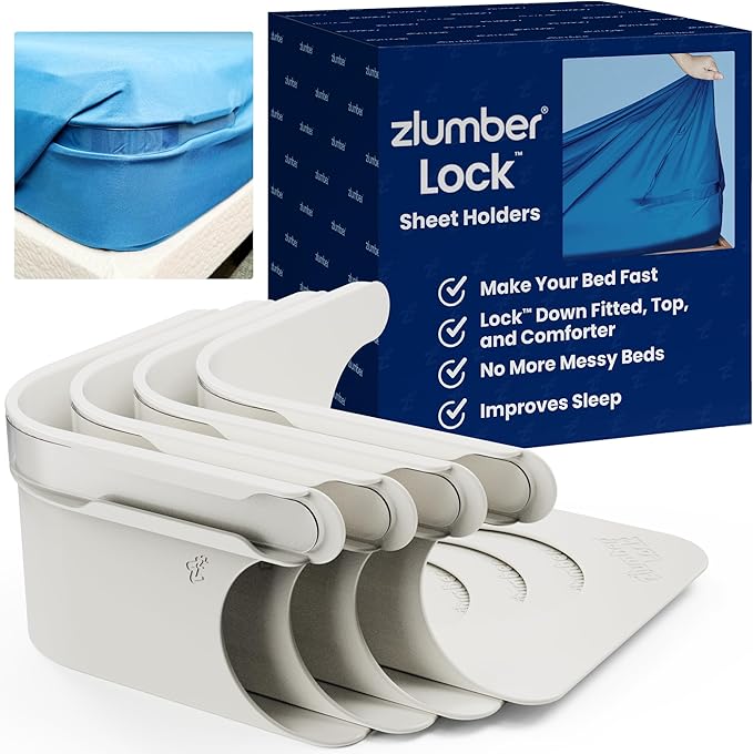 The Original USA Patented ZlumberLock ??Secure Sheet Holder with Heavy-Duty Mattress Straps ??No More Loose Bedding, Universal Fit, Easy One-Time Installation