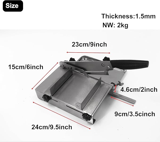 Meat slicer, GrillFancy stainless steel heavy manual frozen meat slicer, beef and lamb roll food slicer, suitable for home cooking, Cheese slicing, BBQ slicing, easy to use