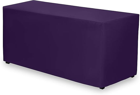 Gee Di Moda Fitted Tablecloth - 48 x 30 Inch Purple Floor-Length Fitted Table Cloth for 4 Foot Rectangle Table, Heavy Duty Washable Fabric for Parties, Dinner, Weddings, Baby Shower & Trade Show