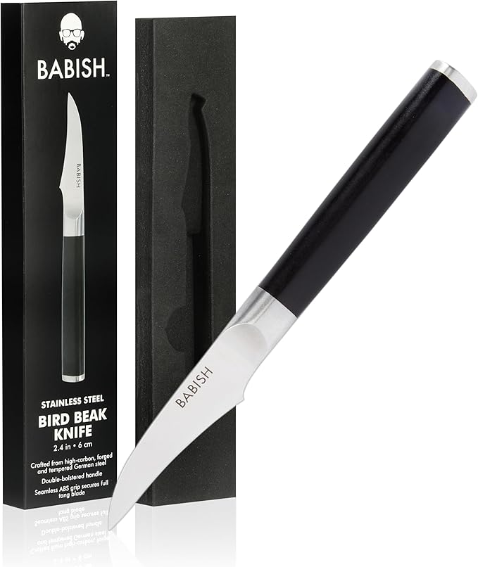 Babish Birds Beak Peeling Paring Tourne Knife ??High-Carbon 1.4116 German Steel Kitchen Knife ??Precision Peeling and Paring Tool