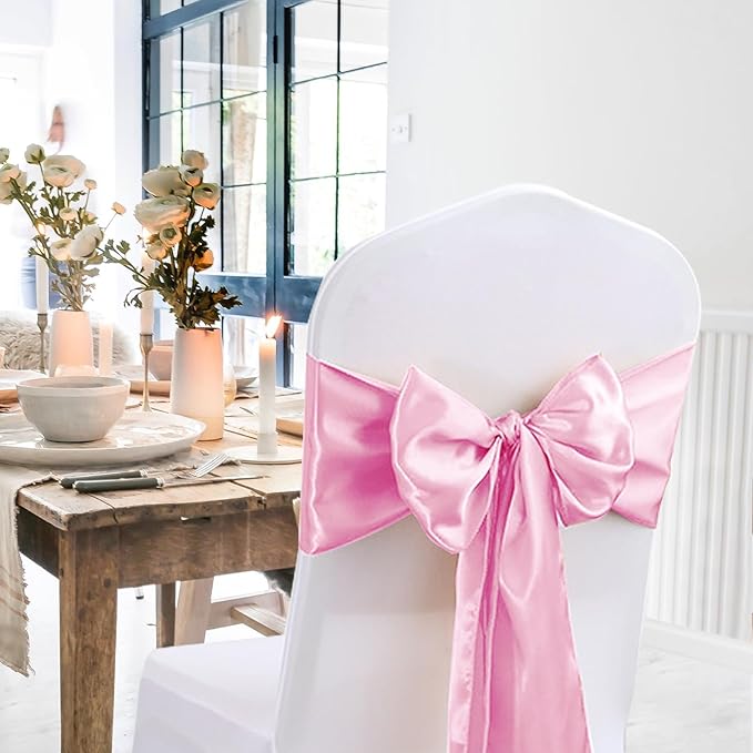 JEVIX 20 Pack Satin Table Runner 12 X 108 Inch Silk Table Runner for Party,Wedding, Birthday, Banquets,Decoration(Pink)