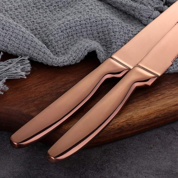 Knives Set, 6 PCS Stainless Steel Steak Knives Set, Sharp Kitchen Knife-Gift for Wedding Gathering Party, Dishwasher Safe