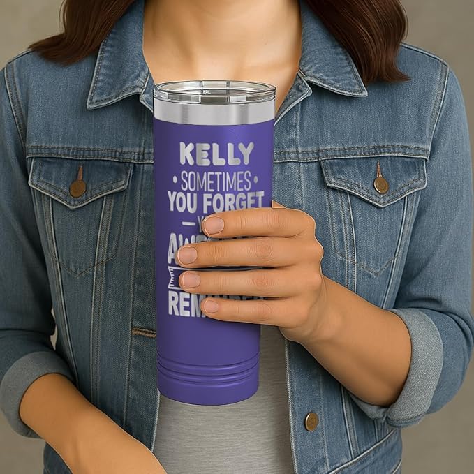 Personalized Inspirational Tumbler, Inspirational Gifts for Men Dad Father Wife Sister Women, Custom Birthday For Him Her, Customized You?셱e Awesome Tumbler, Teacher Coworker Gifts 22oz Purple