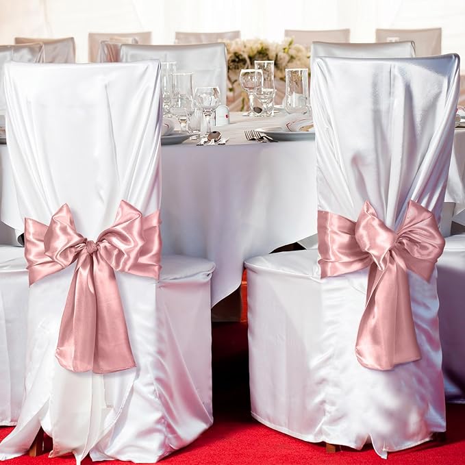 Bencailor 24 Pcs Light Pink Satin Table Runner Bulk 12 x 108 Inches Long Table Runners Bright Smooth Fabric Tablecloth for Wedding Banquet Birthday Valentines St Patrick's Day Party Decorations