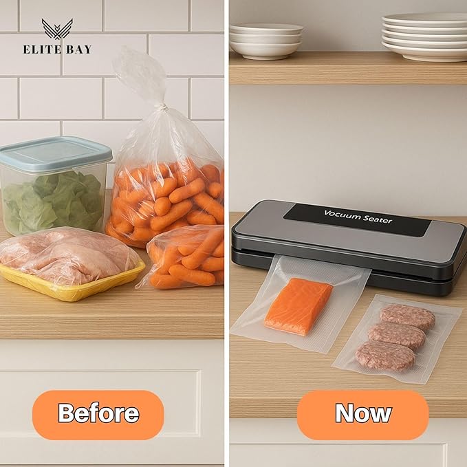 Vacuum Sealer for Food Storage ??120W Power | 30cm Sealing Width | Compact ABS Design | 110V??40V Voltage | Includes 10 BPA-Free Vacuum Bags | For Sous Vide, Meal Prep Food Preservation