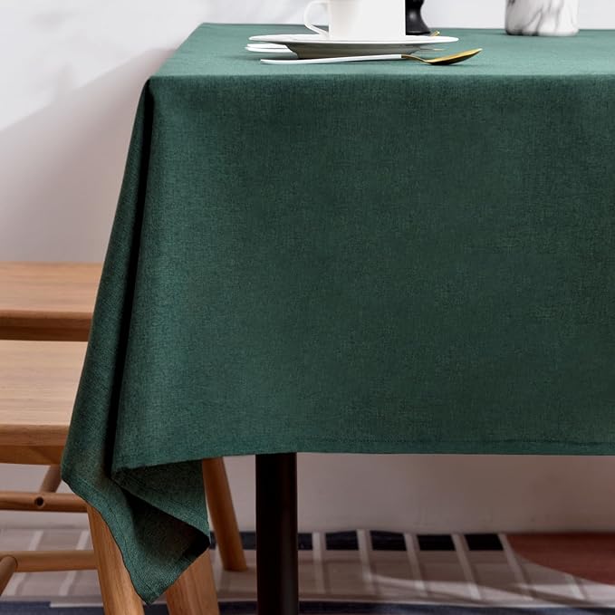 BALCONY & FALCON Table Cloth ??Waterproof, Wrinkle Resistant & Washable Rectangle Tablecloth and Table Cover for Dining Room, Kitchen, Outdoor, Party & Birthday Use (Hunter Green, 57" x 85")