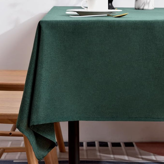 BALCONY & FALCON Table Cloth ??Waterproof, Wrinkle Resistant & Washable Rectangle Tablecloth and Table Cover for Dining Room, Kitchen, Outdoor, Party & Birthday Use (Hunter Green, 57" x 85")