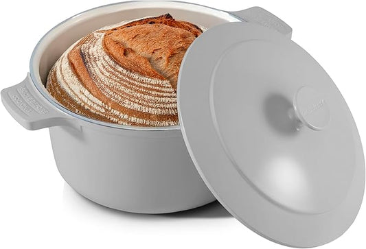 Gotham Steel 5 Qt Dutch Oven Pot with Lid, Nonstick Ceramic 10 in 1 Cooking Pot & Dutch Oven for Bread Baking, Lightweight, Oven & Dishwasher Safe ??Gray