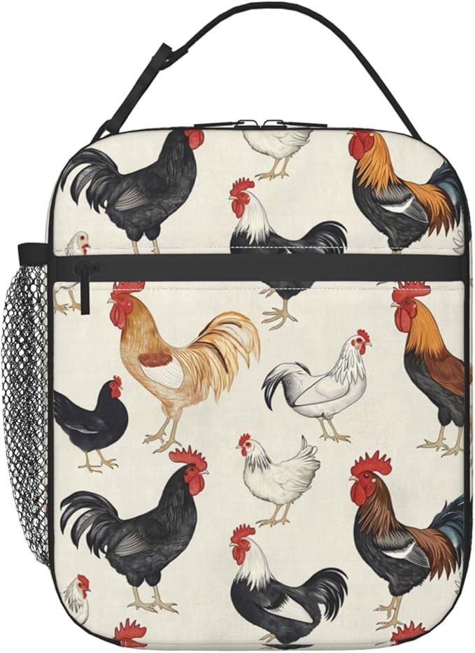 VANZEV Chicken Lunch Box for Adults Women Girls Boys Kids Cute Animal Lunch Box Insulated Cooler Reusable Lunch Bag Container Gifts for Work Office Picnic Travel School