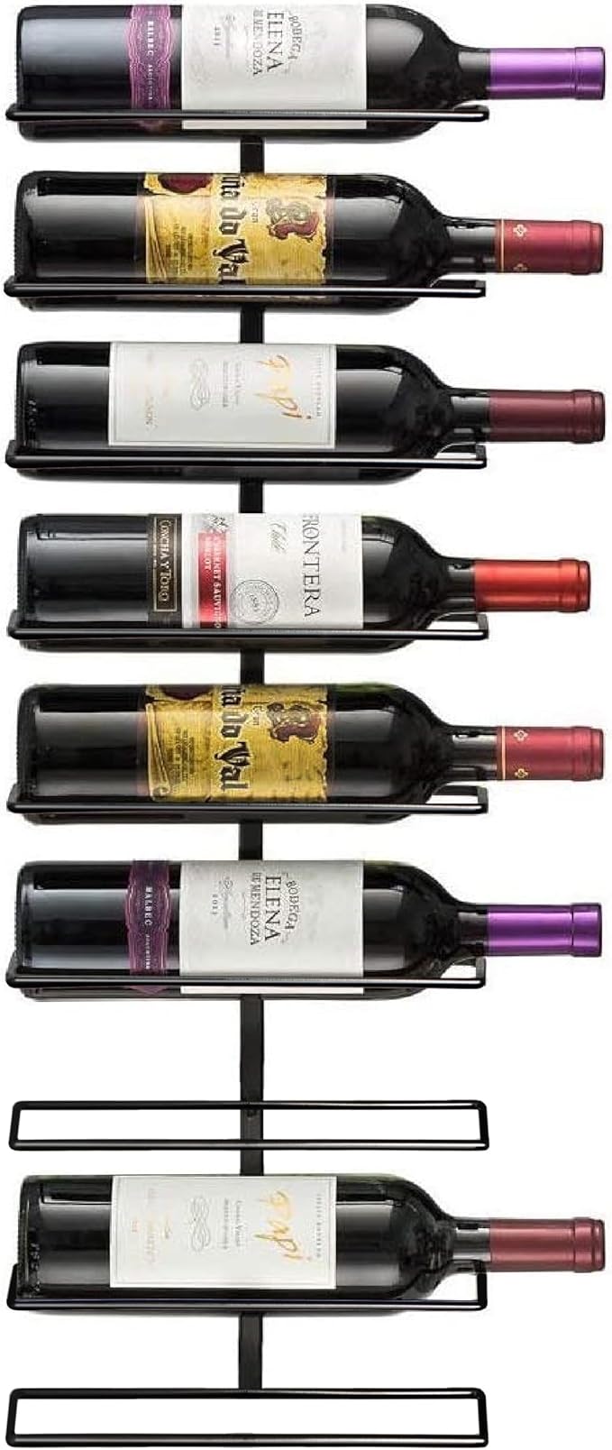 Sorbus Wall Mount Wine Rack ??Holds 9 Bottles ??Black Metal Wine Bottle Holder for Wall, Modern Wine Rack for Home Bar, Kitchen