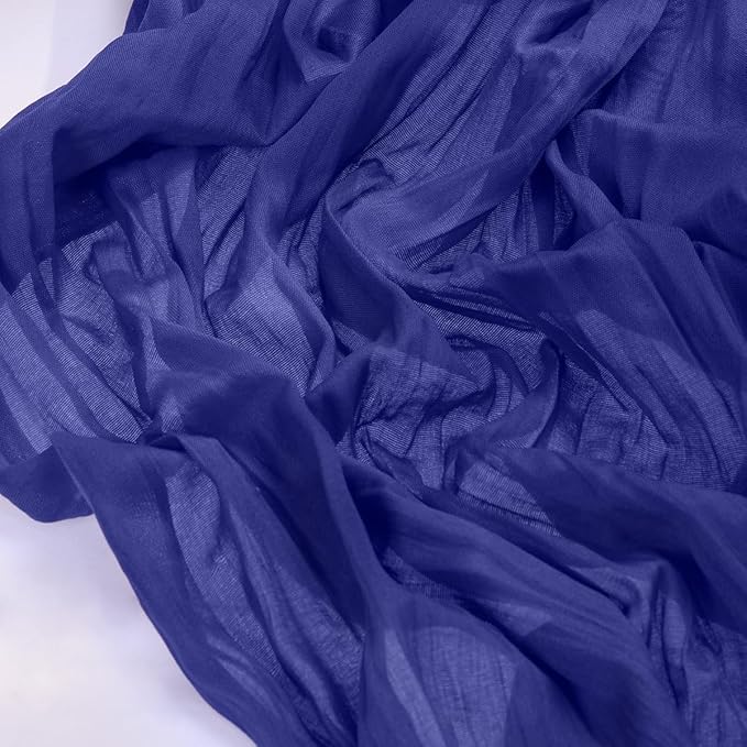 Socomi Royal Blue Valentine's Day Cheesecloth Table Runner Boho Rustic Gauze 120 inch 10FT Cheese Cloth Runner for Wedding Party Baby Shower Birthday Home Decor Holiday Decorations