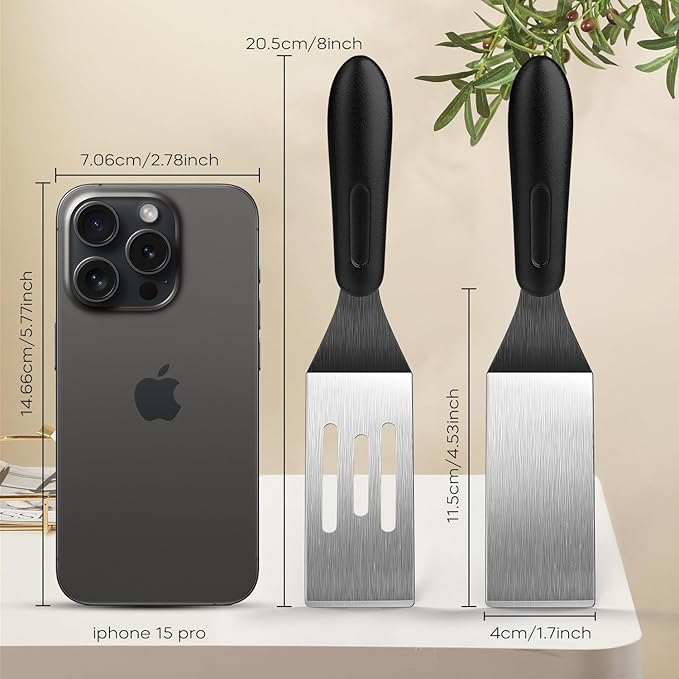 Small Spatula 4 Pieces, Mini Serving Spatula for Kitchen Use, Metal Spatula for Serving and Turning, Ideal for Pancakes, Brownies, Desserts, Cookie, Eggs or Small Pan