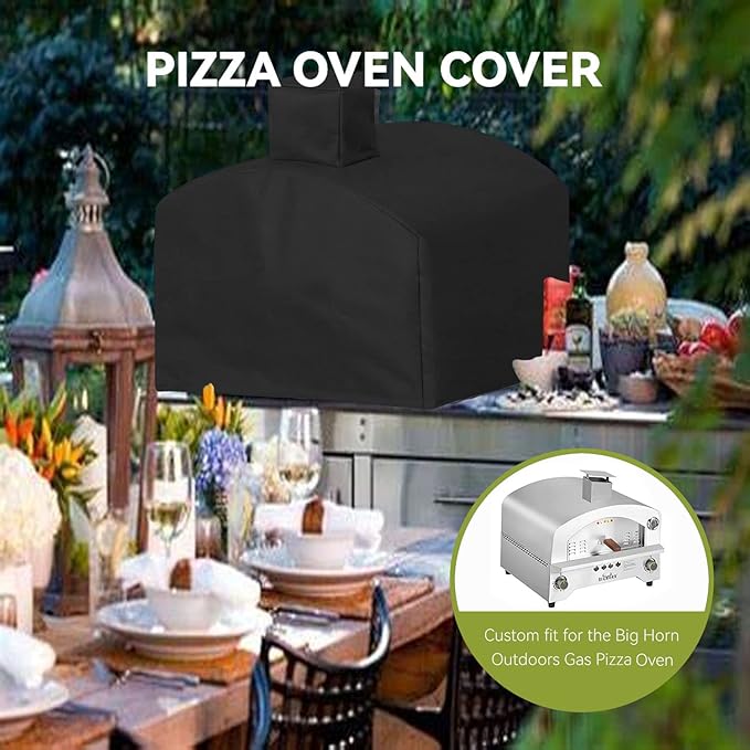 Pizza Oven Cover for Big Horn Outdoors Gas Pizza Oven,600D Heavy Duty Waterproof Cover,Black