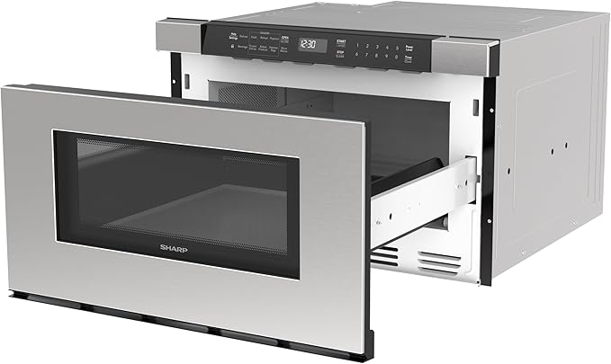 Sharp SMD2420MS 24-Inch Built-In Microwave Drawer Oven, 1.2 Cu. Ft, Stainless Steel, Touch Control Panel, Sensor Cook Technology, Under-Counter Installation