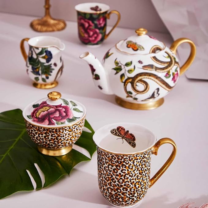 Spode Creatures of Curiosity Mug, Set of 4 ??12 Oz Fine China Coffee & Tea Cups ??Elegant Victorian-Inspired Drinkware Collection ??Assorted Designer Mugs for Kitchen & Dining D챕cor ??Dishwasher Safe