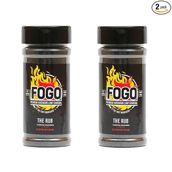 FOGO The Rub, Charcoal Seasoning for Meat, Perfect for Grilling and Smoking BBQ, 5.5 Ounce Shaker Bottle, 2 Pack