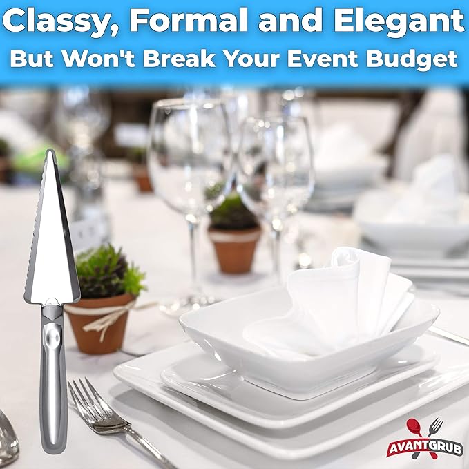 Heavy Duty, Recyclable 10" Dessert Servers 12 Pack. Perfect for Serving Pie, Cake and Pizza. Best Disposable Plastic Cutters for a Wedding or Birthday Party. Great Shovel Slicers for Catering Events