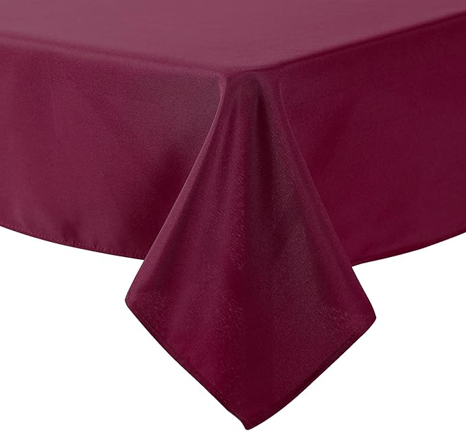 Cupuamon Square Tablecloth 52x52 inch Washable Polyester Fabric Table Cloth for Wedding Party Dining Banquet Decoration（52x52,Burgundy）