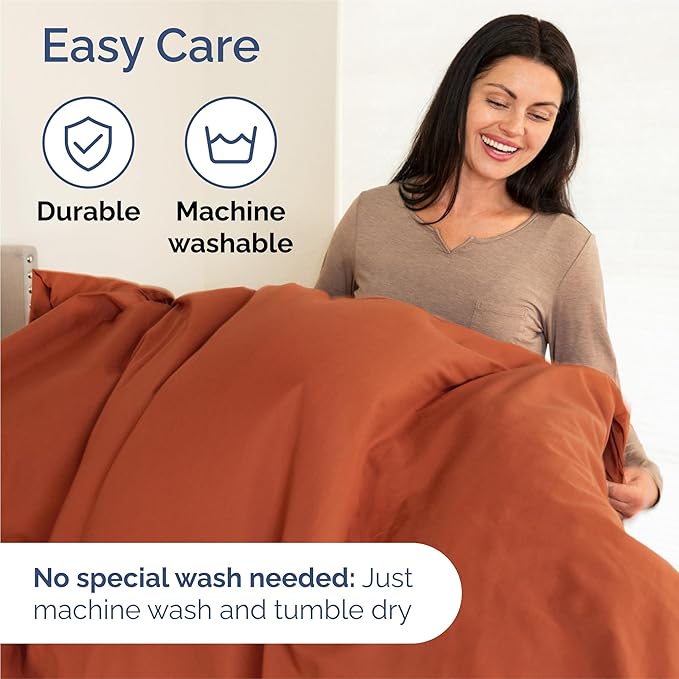 Split King 7 Piece Sheet Set - Cooling & Breathable Bed Sheets - Hotel Luxury Bed Sheets for Women, Men, Kids & Teens - Deep Pockets - Easy Fit - Soft and Wrinkle Free - Split King Terracotta Sheets