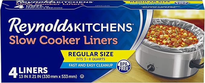 Reynolds Slow Cooker Liners, Regular Size, 4 CT, (Pack of 3)