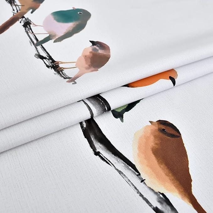 LOHASCASA Farmhouse PVC Tablecloth Spill Proof Plastic Oilcloth Vinyl Washable Wipeable Water Resistant Modern Large Oblong Tablecloth Protector Patio Fall 8ft White Bird 54x84 Inch