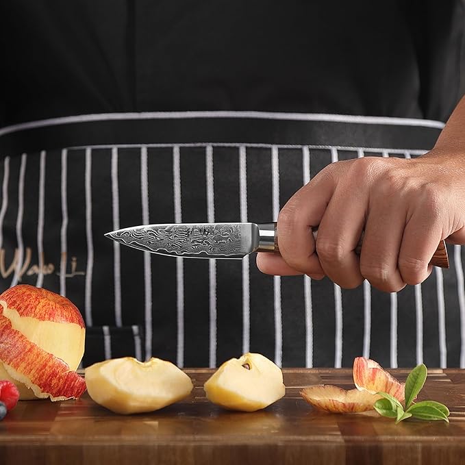 Wakoli EDIB Pro Premium Paring Knife ??Japanese Style Kitchen Knife | 3.2-Inch Blade Made of 67-Layer Real Big Master Steel with Pakka Wood Handle | Professional Cooking Tool