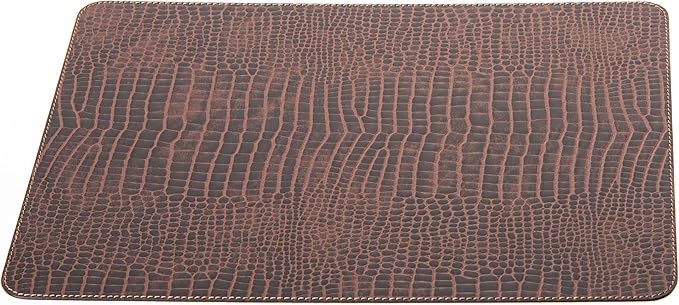 Nikalaz Set of 6 Placemats Made of Recycled Leather (18"x13", Crocodile)