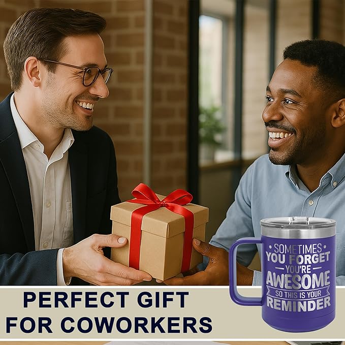 Spotted Dog Company Inspirational Travel Coffee Mug, Inspirational Gifts for Men Dad Father Wife Sister Women, Birthday For Him Her, You?셱e Awesome Tumbler, Teacher Coworker Gifts 15oz Purple