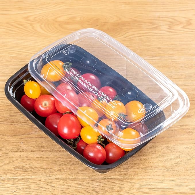 32oz Meal Prep Containers (50-Pack) - Reusable, Leakproof & BPA-Free - Perfect for Healthy Lunches, Leftovers & Fridge Organization