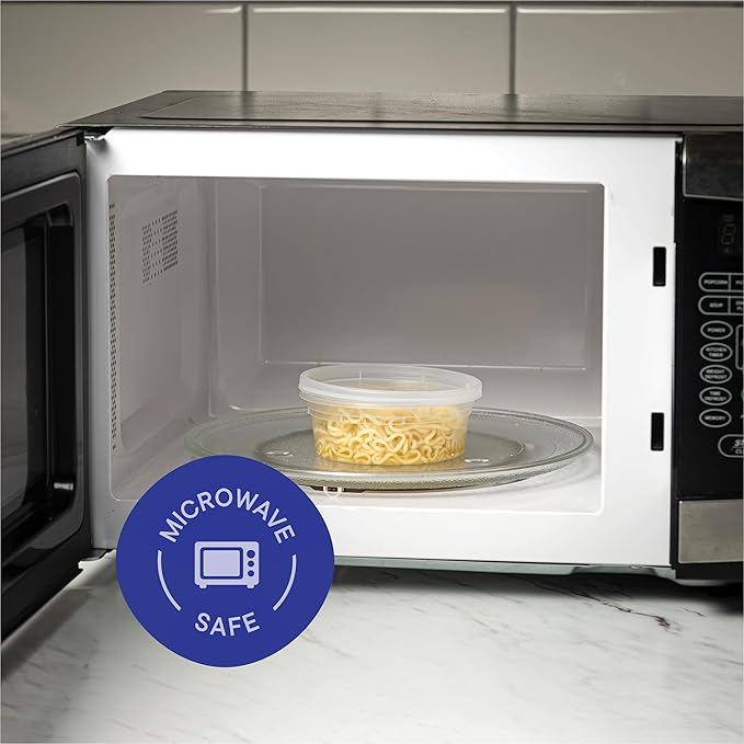 [240 Sets - 8 oz.] Clear Plastic Containers with Airtight Lids - Deli Food Storage, Slime, and More - Bulk Pack - Small Containers with Lids - 240/Case - Stack Man Brand