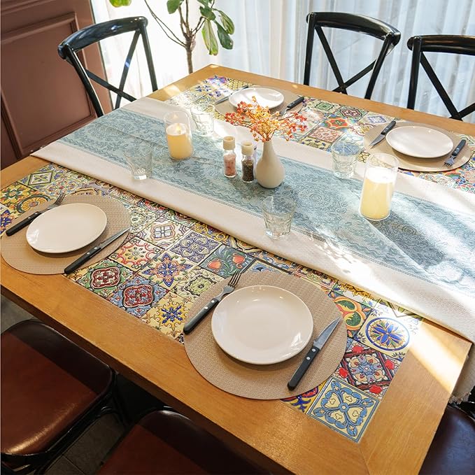 PROMATTOO Round Faux Leather Placemats Set of 4 – 13 Inch Vinyl Table Mats, Heat Resistant, Non Slip, Wipeable & Washable, Easy to Clean Dining Table Decor for Kitchen & Dining Room（Light Taupe）