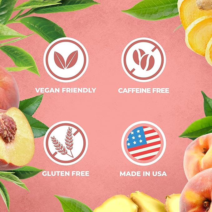 Total Tea SIimming Detox Tea Caffeine Free - 25 Day Detox - Weight l0ss for women with Chamomile, Hibiscus Tea & Ginger Root for Colon Cleanse ??Natural Herbal Ginger & Peach Fruit Tea for Digestive Health