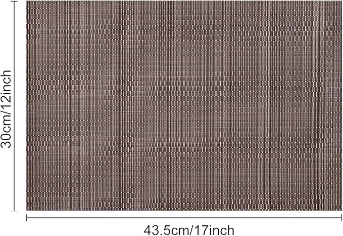 Myir JUN Placemats Set of 4, Vinyl Woven Placemats Place Mats Indoor Set of 4 Washable Table Mats Non-Slip Place mats for Dining Table (Coffee, Set of 4)
