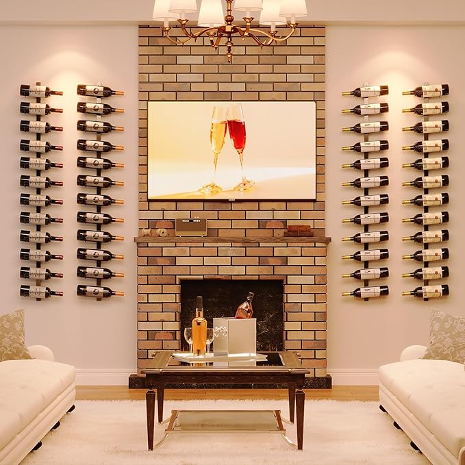 Sonyabecca Wall Wine Rack for 12 Wine Bottles竊똃IY Detachable Wine Storage Organizer, Wall Mount Wine Bottle Display Holder Used As One or Four, for Kitchen,Pantry,Wine Cellar,Gift for Dad,Husband