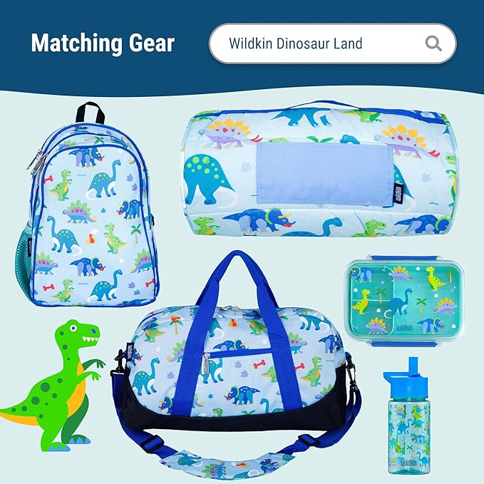Wildkin Kids Insulated Lunch Box Boys ??Durable and Reusable for School & Travel (Dinosaur Land)