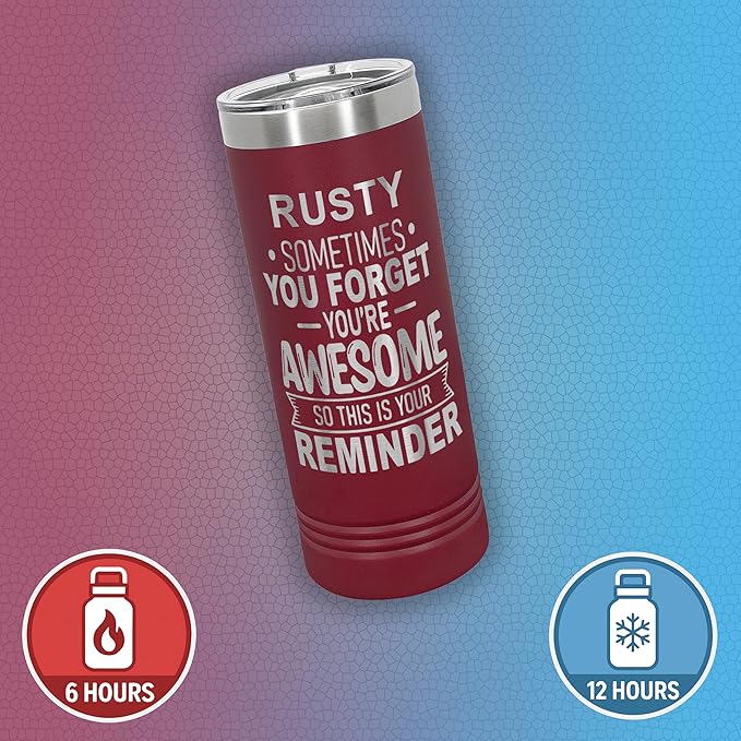 Personalized Inspirational Tumbler, Inspirational Gifts for Men Dad Father Wife Sister Women, Custom Birthday For Him Her, Customized You?셱e Awesome Tumbler, Teacher Coworker Gifts 22oz Maroon