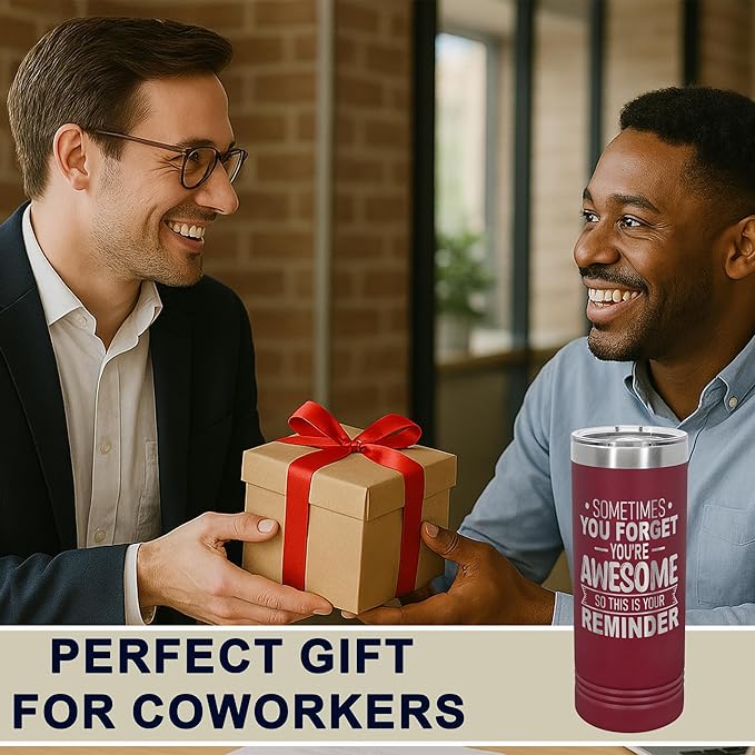 Spotted Dog Company Inspirational Tumbler, Inspirational Gifts for Men Dad Father Wife Sister Women, Birthday For Him Her, You?셱e Awesome Tumbler, Teacher Coworker Gifts 22oz Maroon
