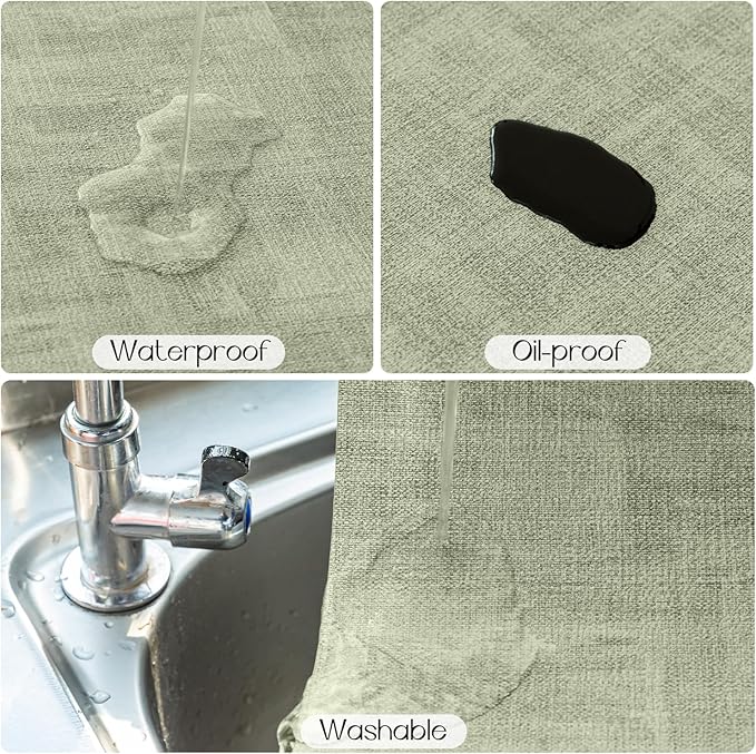 Romanstile Reversible Vinyl Placemats Set of 4, Faux Leather 100% Waterproof Oil-Proof Wipeable Place Mats, Heat Resistant Dual Sided Table Mats for Kitchen/Dining/Party (Grey Green, 12 x 17 Inch)