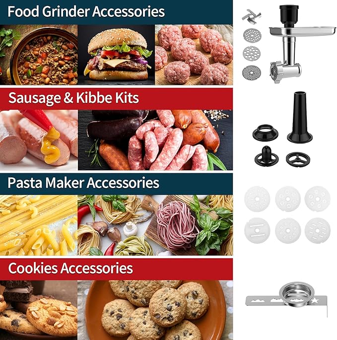 COOKLEE 6-IN-1 Stand Mixer, 8.5 Qt. Multifunctional Electric Kitchen Mixer with 9 Accessories for Most Home Cooks (Black1)
