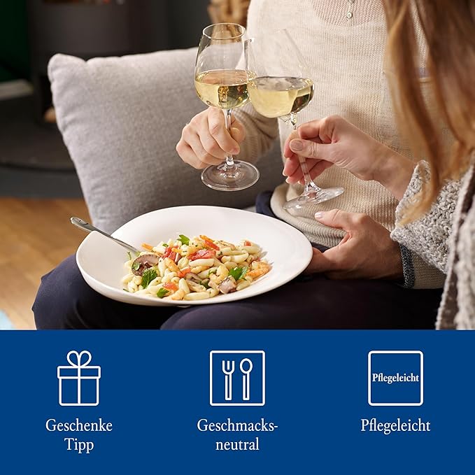 Villeroy & Boch Pasta Passion Plate, Large, Set of 2, Premium Porcelain, Made in Germany, White