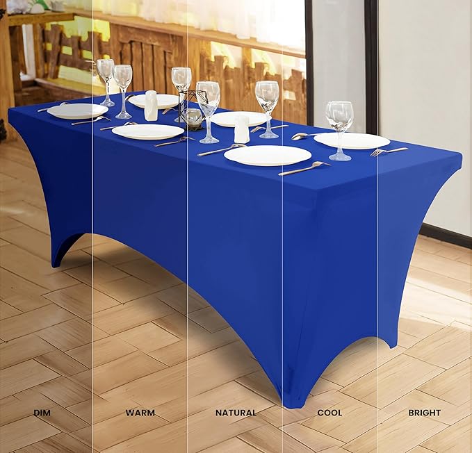 Utopia Kitchen Spandex Tablecloth 10 Pack [6FT, Royal Blue] Tight, Fitted, Washable and Wrinkle Resistant Stretch Table Cloth Rectangle Cover for Trade Show, Weddings & Parties [72Lx30Wx30H Inch]