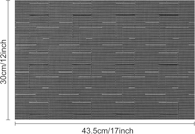 Myir JUN Placemats Set of 4, Vinyl Woven Placemats Place Mats Indoor Set of 4 Washable Table Mats Non-Slip Place mats for Dining Table (Black-Gray, Set of 4)