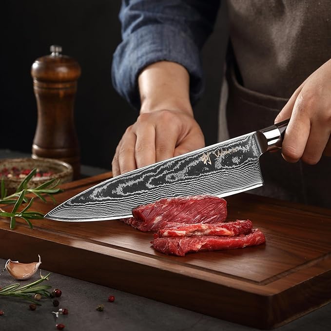 Wakoli EDIB Essentials 3-Piece Damascus Knife Set ??Professional Chef's Knives with VG10 Core & 67-Layer Damascus Steel Blades, Ergonomic Pakkawood Handles ??Premium Kitchen Knives in Elegant Gift Box